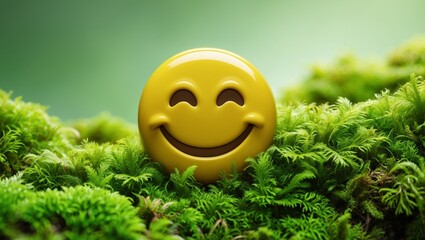 smiley face on grass