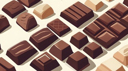 An assortment of delicious chocolate bars and pieces, perfect for satisfying any sweet tooth.