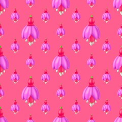 Wall Mural - seamless pattern with pink flowers