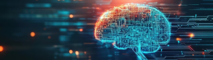 Fototapete - Intricate Brain Scan Visualized in the Form of a Human Head Revealing Complex Neural Pathways in a Scientific and Medical Context of Neurology