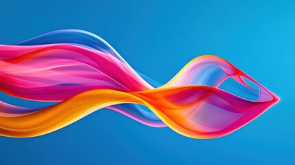 Wall Mural - colorful flowing shapes create dynamic energy against a blue background
