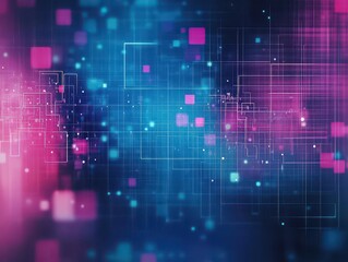Poster - Vibrant Abstract Technology Background Featuring Colorful Squares in a Dynamic Arrangement Creating a Modern and Energetic Visual Experience