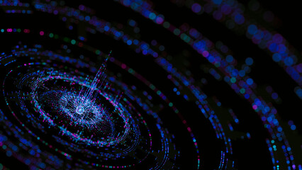 Wall Mural - big data artificial intelligence machine learning neural network flow complex information science in