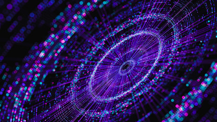 Wall Mural - big data artificial intelligence machine learning neural network flow complex information science in