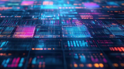 Leinwandbilder - AI systems analyzing large datasets visualized as colorful holograms, abstract concept