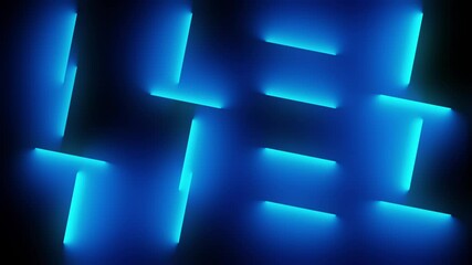 Wall Mural - abstract digital artwork featuring a futuristic geometric pattern with glowing blue neon lines arran