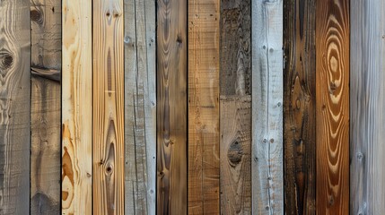 Poster - A close-up shot of weathered wood planks with various colors and textures.