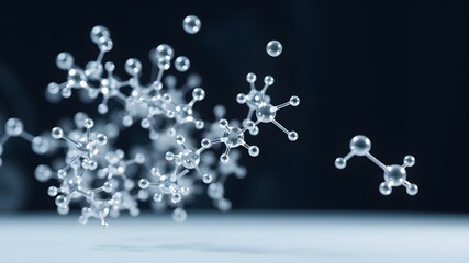 Wall Mural - transparent molecule model medical molecular