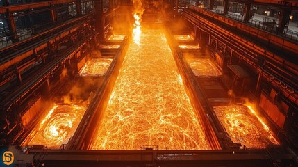 Poster - Molten metal flows in industrial furnace.