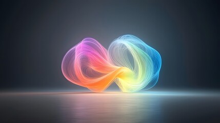 Poster - Glowing river of vibrant swirling colors flowing through an abstract dreamlike landscape symbolizing the creative flow of ideas and imagination