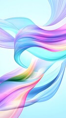 Wall Mural - Soothing Blend of Cool Colors Flowing in Gentle Waves