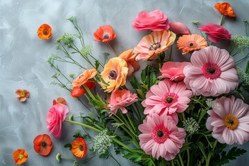 Wall Mural - Vibrant Bouquet Of Spring Flowers