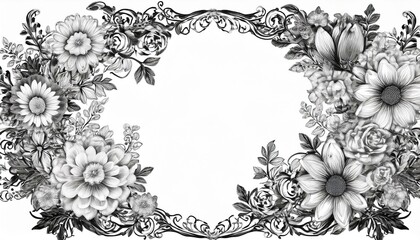 creative beautiful flowers frame isolated on a white background