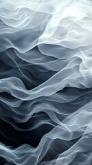 Aufkleber - Wavy blue surface displaying fluid motion, creating elegant dynamic lines reminiscent of swirling water current