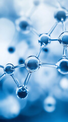 Aufkleber - Transparent molecules interlinked, revealing molecular bonding against soft-focus backdrop
