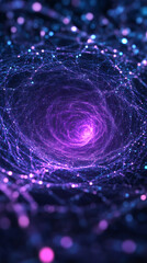 Poster - Abstract background showcasing a swirling vortex of glowing particles, creating a mesmerizing spectacle of light and color