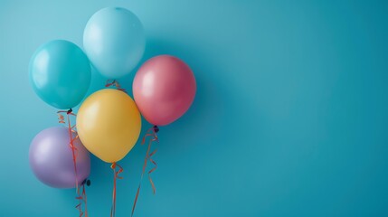 Canvas Print - a bunch of colorful balloons on a blue background.