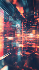 Aufkleber - Light trails and glowing lines create an abstract representation of technological advancement and data flow