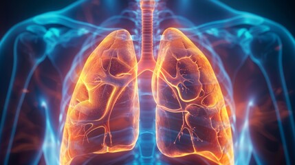 Wall Mural - backlit anatomical image of human lungs. great for medical articles, biology and health care trainin
