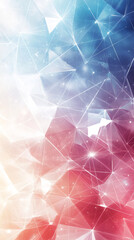 Aufkleber - Geometric pattern with interconnected lines and glowing points creating a futuristic technological, big data or blockchain concept