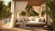 © Yasir - A photo of a serene spa outdoor lounging cabana.