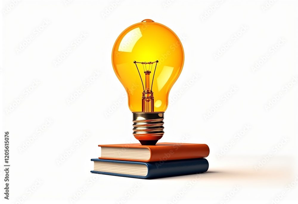 Symbolic Intellectual Capital: Light Bulb, Brain, Books, Flat Clip Art ...