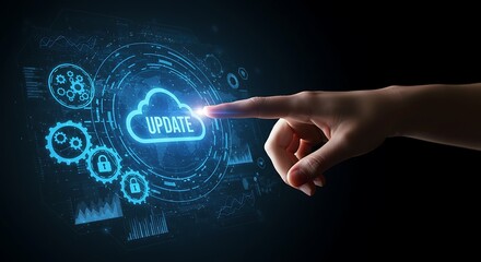 Update software system upgrade download new version internet technology concept.
