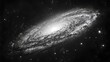 © Linus - A black and white photo of a spiral galaxy with a bright star in the center