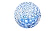 © Jisan - 3D illustration of a spherical mesh structure,
