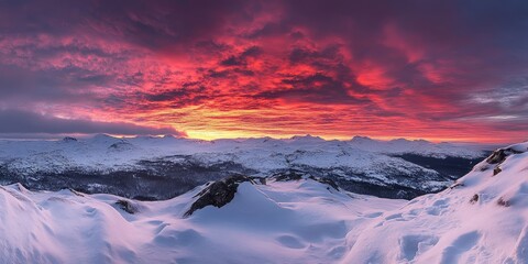 Poster - sunset in the mountains