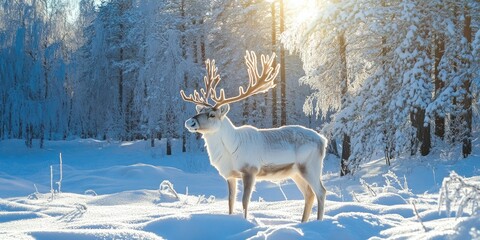 Poster - deer in the snow