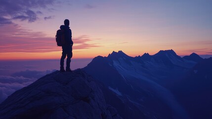 Poster - silhouette of a person on a top