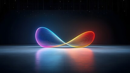 Fototapete - Mesmerizing abstract light waves flowing and pulsing across a modern art inspired backdrop with vibrant gradient colors creating an ethereal and captivating visual experience