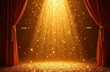© starmukti - Luxury gold award night background, gold lines decoration and lights