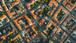 © Nhoeb - Aerial View of Urban Neighborhood with Red Roofs and Green Trees
