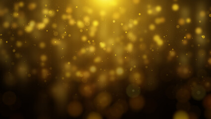 Aufkleber - Glittering gold particle background greeting merry Christmas footage with lens flare shinning light. Abstract straight line with bokeh falling for new year festival illustration.