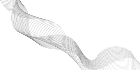 Wall Mural - abstract wave element for line design, dynamic sound wave isolated on white background, abstract gre