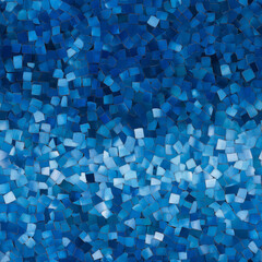 Wall Mural - seamless vibrant blue mosaic pattern: abstract design with varying shades of blue and geometric shap