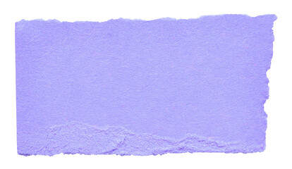 Wall Mural - isolated cut out torn piece of blank purple violet paper note cardboard with texture and copy space 