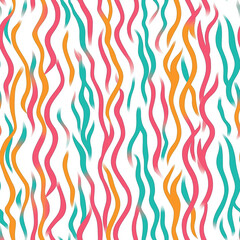 Wall Mural - seamless vibrant wave patterns: colorful abstract background design with fluid lines in pink, teal, 