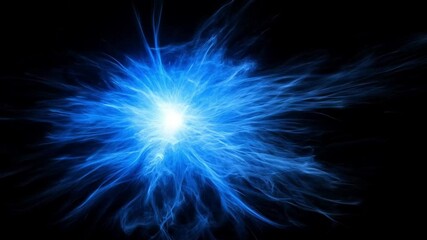 scene of blue fantasy light on dark background, smooth repeating motion for background video animati