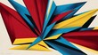 © TatChong - Abstract geometric burst red blue yellow lines graphic bright art design