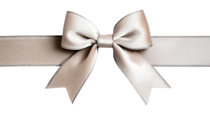 Wall Mural - Elegant white satin bow with ribbon, perfect for gifts and decorations. Isolated on white/transparent background.