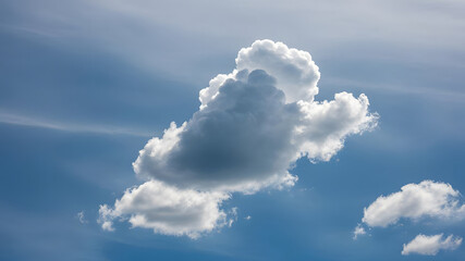Wall Mural - a solitary cloud floating in the deep - blue sky, natural color balance