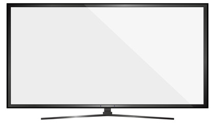 TV screen background.Modern LED LCD panel.Wide computer monitor display mockup.Blank flatscreen Television template.Vector illustration horizon plasma TV monitor hanging wall,New Technology electronic