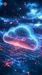 © Michael - Cloud computing network connecting data on digital cyberspace, server room analysis and processing big data, innovative digital technology