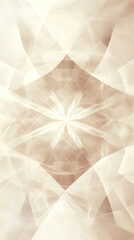 Leinwandbilder - Bright beige abstract background with translucent overlapping shapes converging towards a central shining spot, creating a fractal pattern