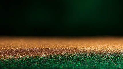 Aufkleber - Blurry golden lights float softly against an emerald green background, enhancing a festive and elegant mood. This composition offers room for text or branding