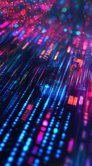 Aufkleber - Colorful digital information flows in cyberspace, creating a futuristic bokeh effect, ideal for technology and communication concepts