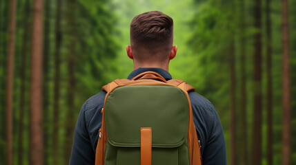 Poster - Adjustment disorder, A hiker traverses a lush forest, captured in high fidelity, showcasing nature's beauty and adventure in a detailed image.